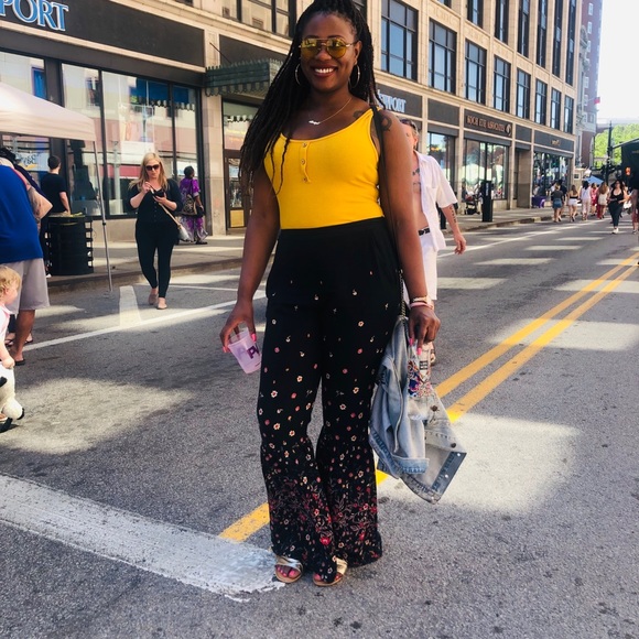 Bell Bottom Floral Pants - Picture 3 of 3